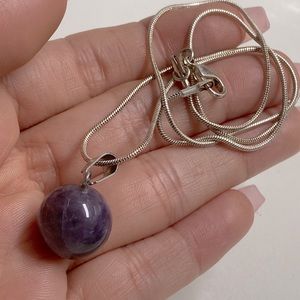 GENUINE AMETHYST STERLING NECKLACE